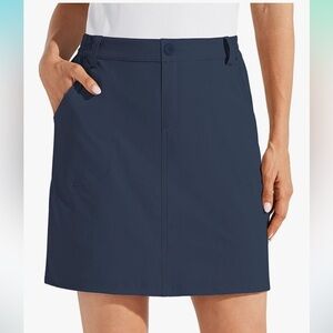 NWT‎ Tilley Womens Skort Navy Trek Built-In Short UPF 50 Elastic Waist Pockets